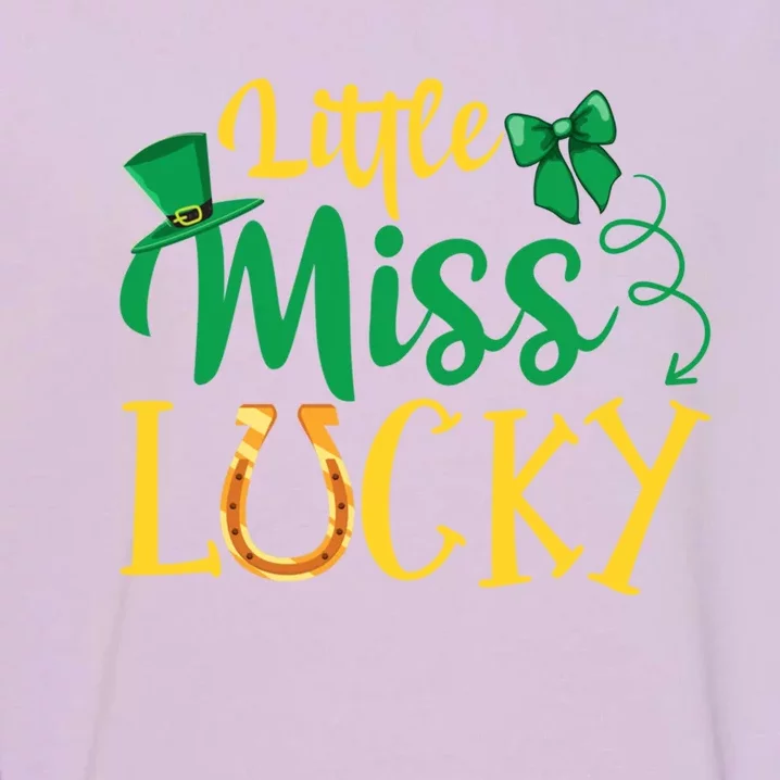 Funny Irish St Patricks Day Shenanigans Little Miss Lucky Funny Gift Garment-Dyed Sweatshirt