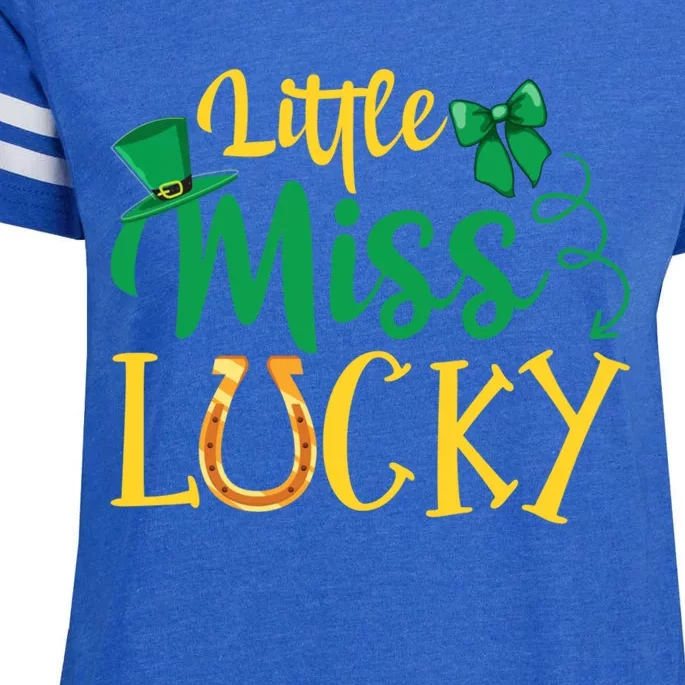 Funny Irish St Patricks Day Shenanigans Little Miss Lucky Funny Gift Enza Ladies Jersey Football T-Shirt