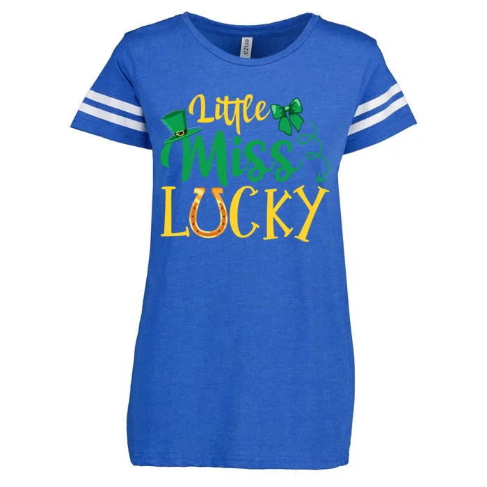 Funny Irish St Patricks Day Shenanigans Little Miss Lucky Funny Gift Enza Ladies Jersey Football T-Shirt