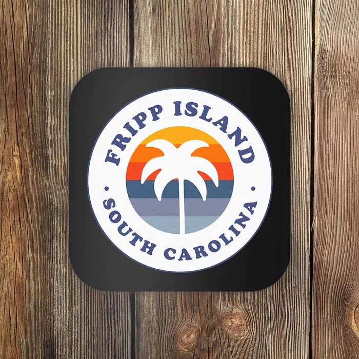 Fripp Island South Carolina Sc Retro Palm Tree Souvenir Coaster