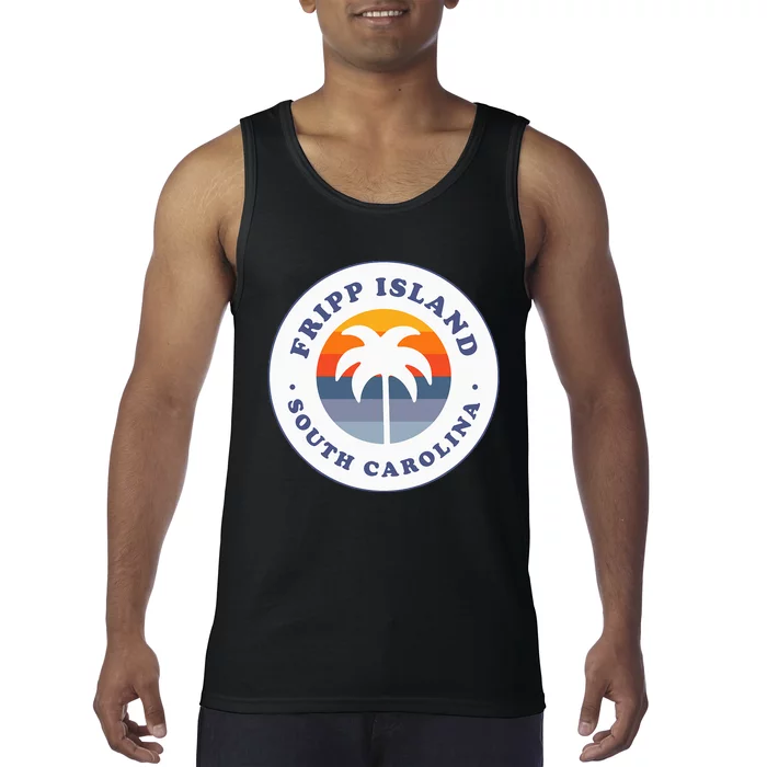 Fripp Island South Carolina Sc Retro Palm Tree Souvenir Tank Top