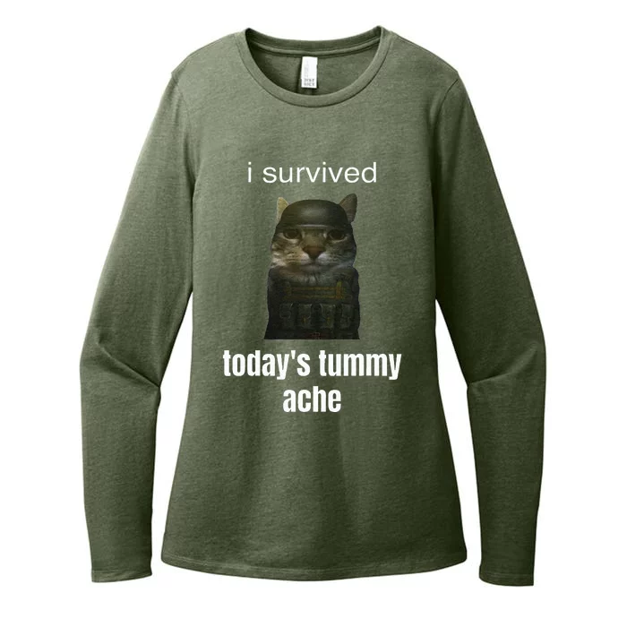 Funny I Survived TodayS Tummy Ache Womens CVC Long Sleeve Shirt