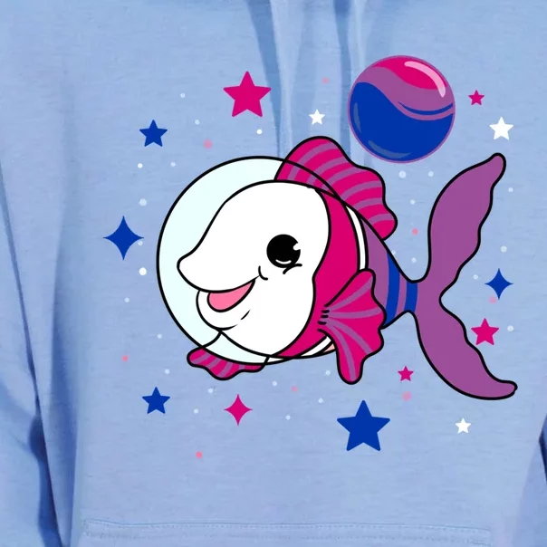 Fish In Space Bisexual Pride Gift Unisex Surf Hoodie