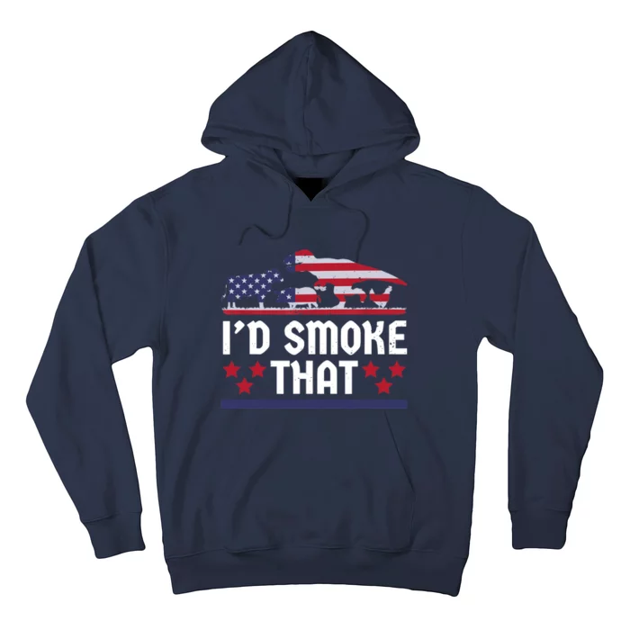 Funny ID Smoke That Bbq Barbeque Patriot Dinosaur Hoodie