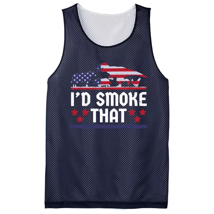 Funny ID Smoke That Bbq Barbeque Patriot Dinosaur Mesh Reversible Basketball Jersey Tank