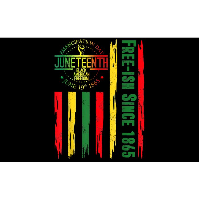 Free Ish Since 1865 With Pan African Flag For Juneteenth Bumper Sticker