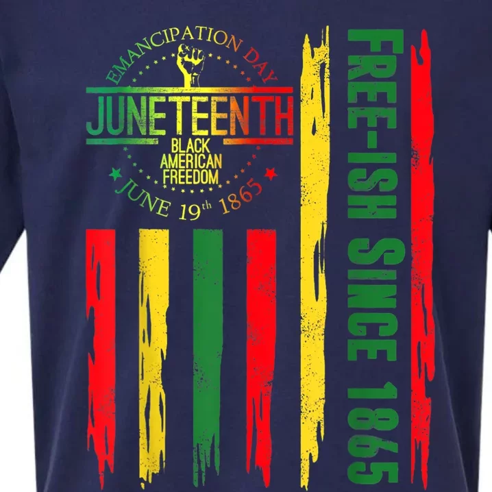 Free Ish Since 1865 With Pan African Flag For Juneteenth Sueded Cloud Jersey T-Shirt