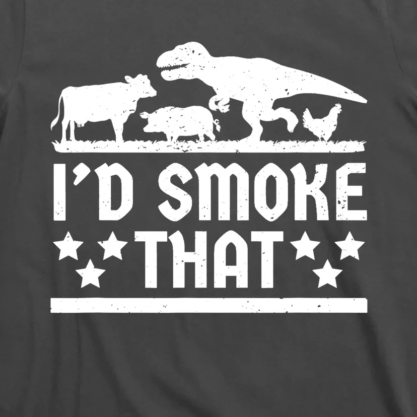 Funny Id Smoke That Bbq Barbeque Dinosaur T-Shirt