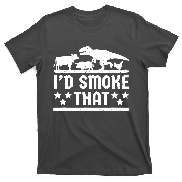 Funny Id Smoke That Bbq Barbeque Dinosaur T-Shirt