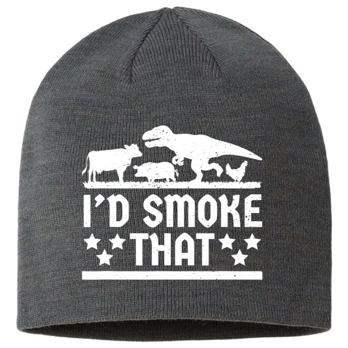 Funny Id Smoke That Bbq Barbeque Dinosaur 8 1/2in Sustainable Knit Beanie