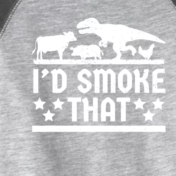 Funny Id Smoke That Bbq Barbeque Dinosaur Toddler Fine Jersey T-Shirt