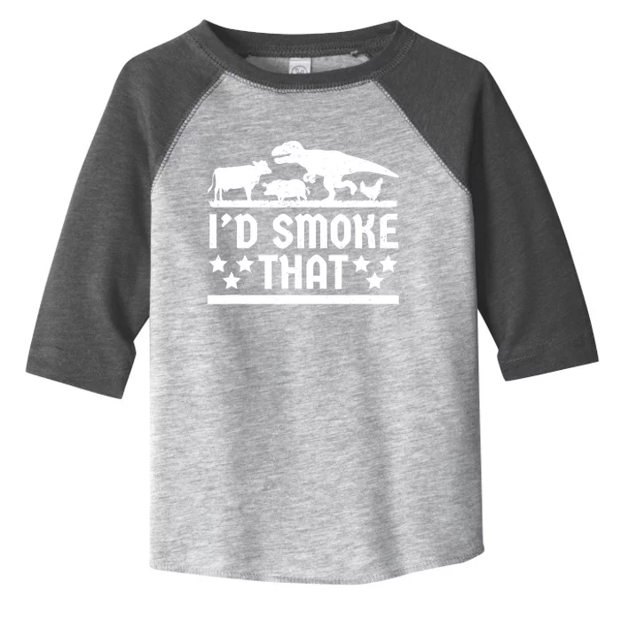 Funny Id Smoke That Bbq Barbeque Dinosaur Toddler Fine Jersey T-Shirt