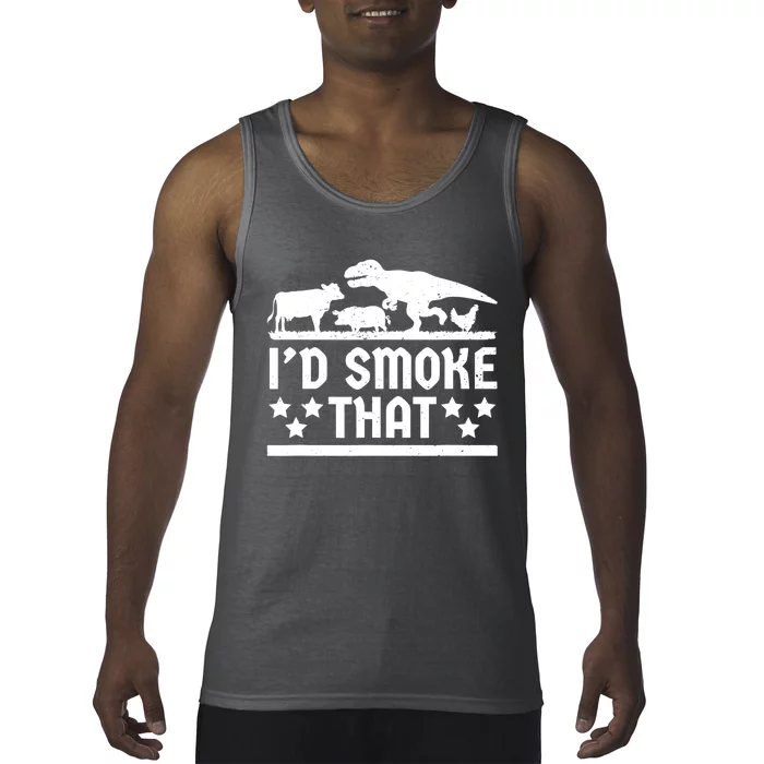 Funny Id Smoke That Bbq Barbeque Dinosaur Tank Top