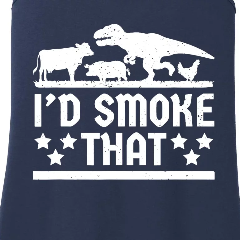 Funny Id Smoke That Bbq Barbeque Dinosaur Ladies Essential Tank