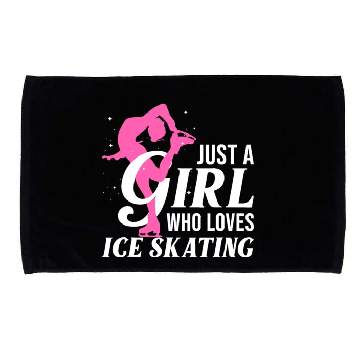 Funny Ice Skating Gift For Girl Wo Skater Figure Skating Microfiber Hand Towel