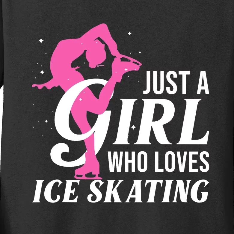 Funny Ice Skating Gift For Girls Wo Skater Kids Long Sleeve Shirt