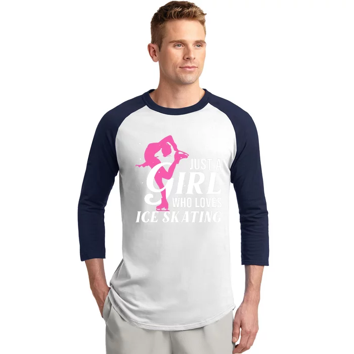 Funny Ice Skating Gift For Girls Wo Skater Baseball Sleeve Shirt