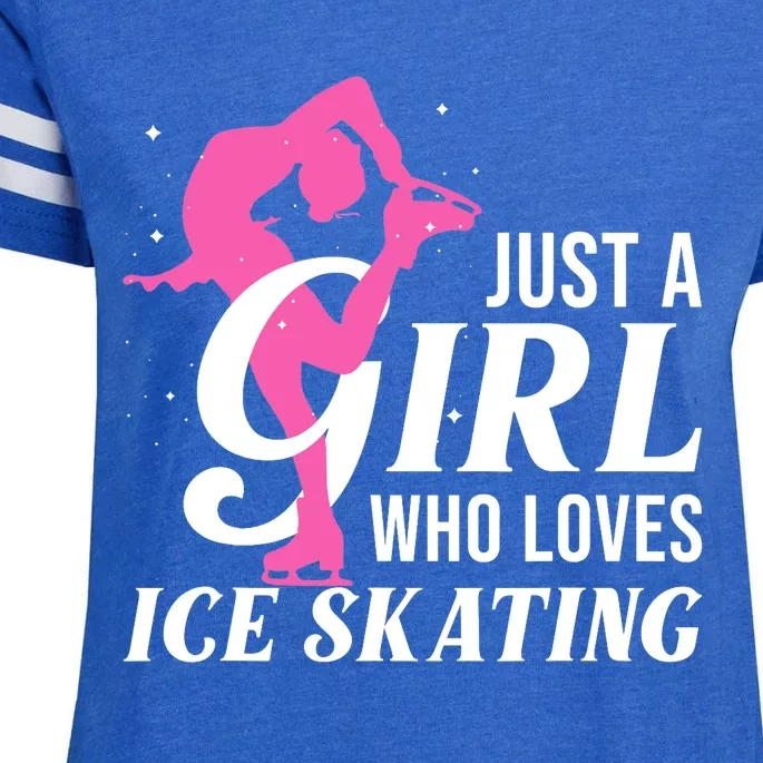 Funny Ice Skating Gift For Girls Wo Skater Enza Ladies Jersey Football T-Shirt