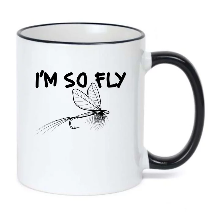 Funny I'm So Fly Fish Lure Fishing Fan Black Color Changing Mug