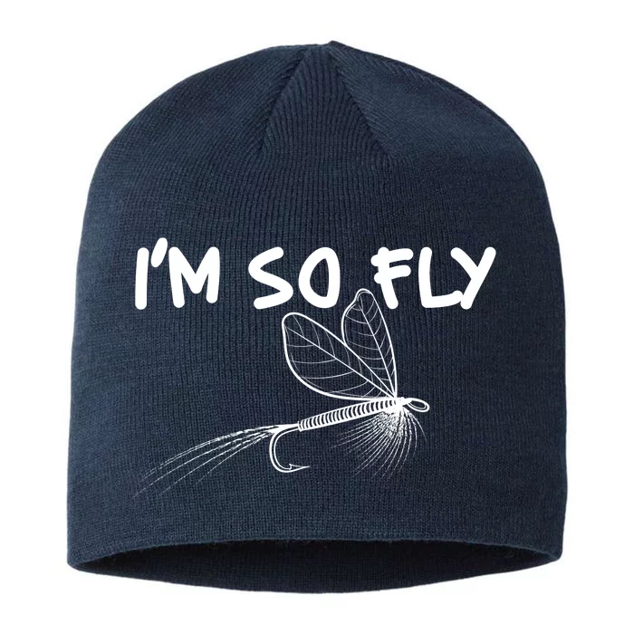 Funny I'm So Fly Fish Lure Fishing Fan 8 1/2in Sustainable Knit Beanie