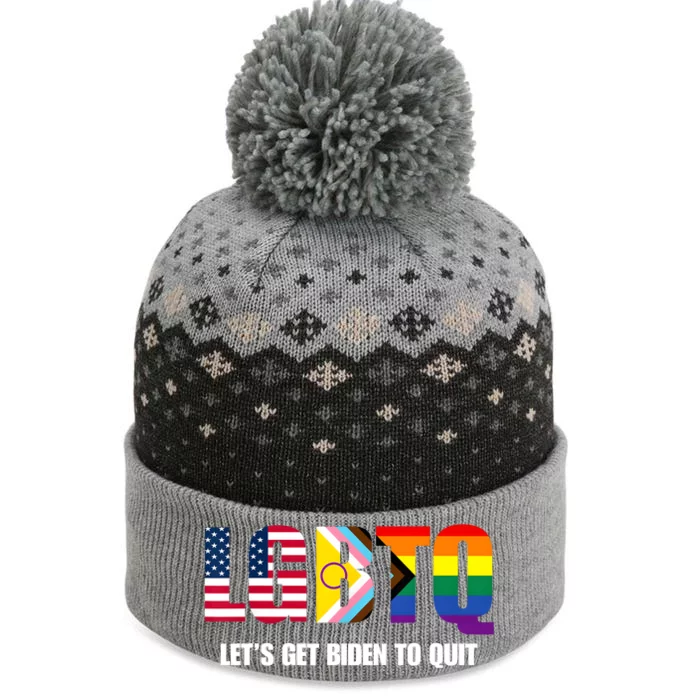 Funny I Support LGBTQ Pro Trump 2024 Let’s Get Biden To Quit Joe Biden Anti Bide The Baniff Cuffed Pom Beanie