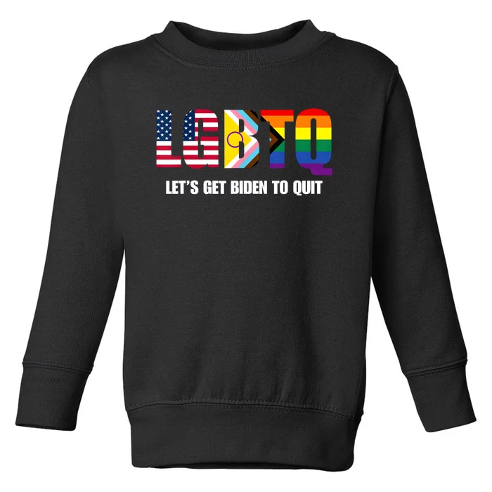 Funny I Support LGBTQ Pro Trump 2024 Let’s Get Biden To Quit Joe Biden Anti Bide Toddler Sweatshirt