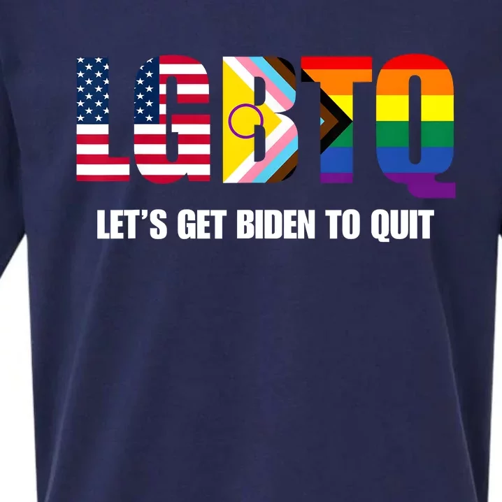 Funny I Support LGBTQ Pro Trump 2024 Let’s Get Biden To Quit Joe Biden Anti Bide Sueded Cloud Jersey T-Shirt