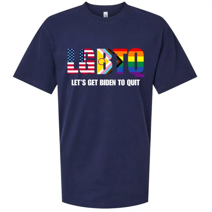 Funny I Support LGBTQ Pro Trump 2024 Let’s Get Biden To Quit Joe Biden Anti Bide Sueded Cloud Jersey T-Shirt