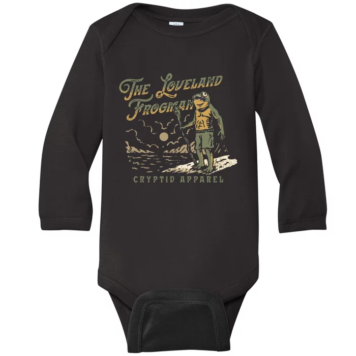 Frog I Saw The Loveland Frogman Baby Long Sleeve Bodysuit