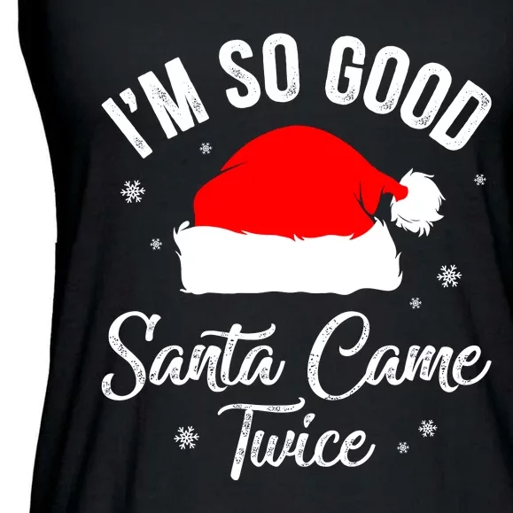 Funny Im So Good Santa Came Santa Hat Christmas Ladies Essential Flowy Tank