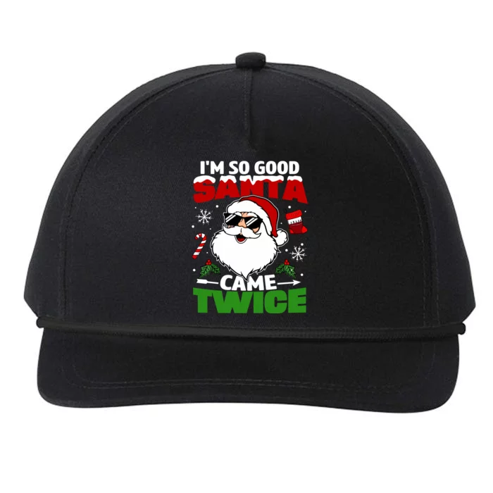 Funny Im So Good Santa Came Twice Christmas Adults Snapback Five-Panel Rope Hat