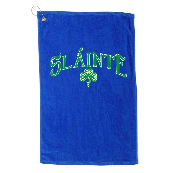 Funny Irish Slainte Gaelic Cheers Gift Platinum Collection Golf Towel