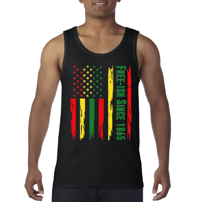 Free Ish Since 1865 With Pan African Flag For Juneteenth Tank Top