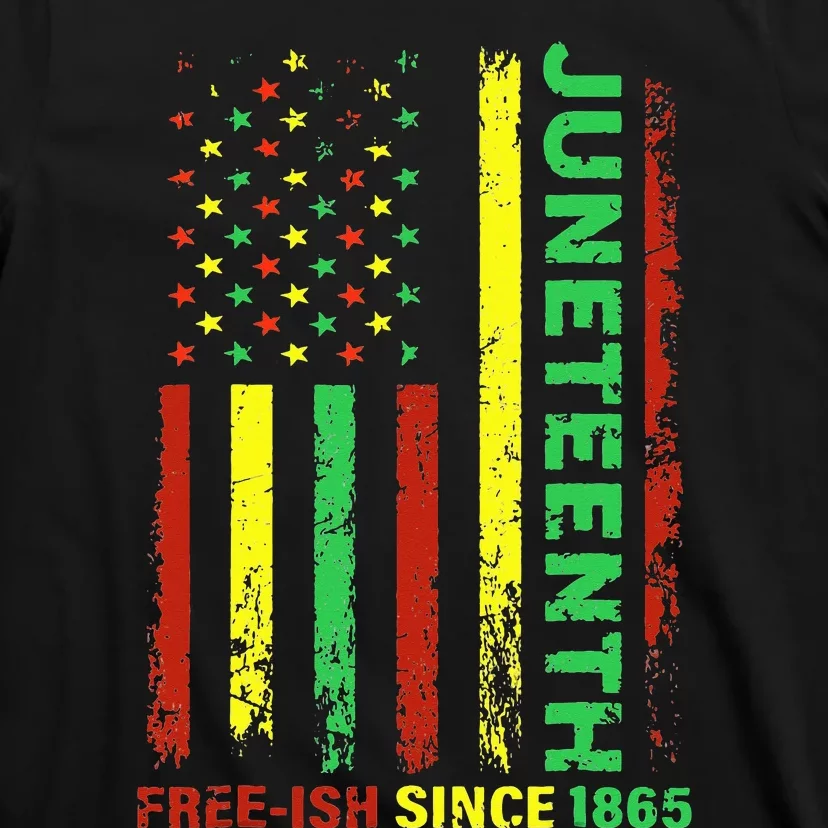 Free Ish Since 1865 With Pan African Flag For Juneteenth T-Shirt