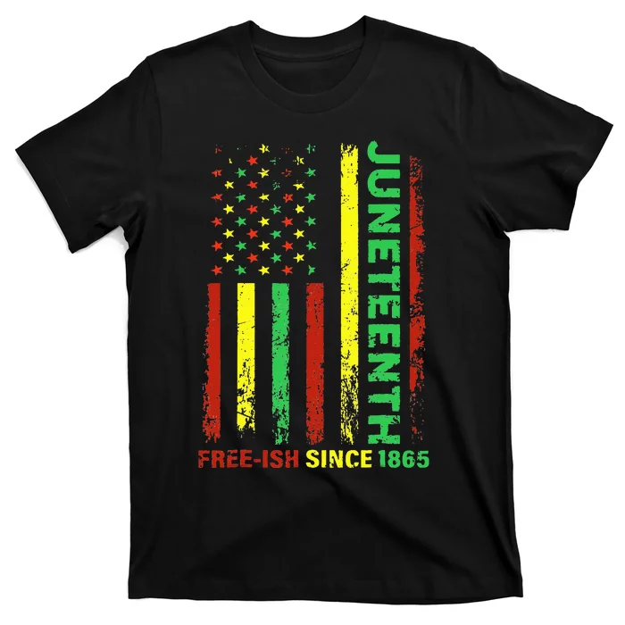 Free Ish Since 1865 With Pan African Flag For Juneteenth T-Shirt