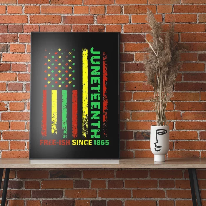 Free Ish Since 1865 With Pan African Flag For Juneteenth Poster