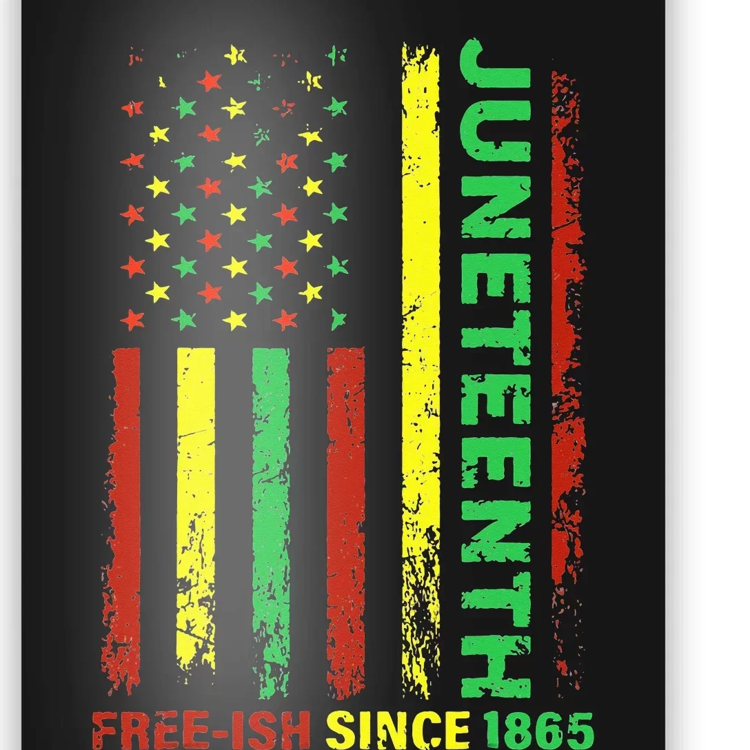 Free Ish Since 1865 With Pan African Flag For Juneteenth Poster