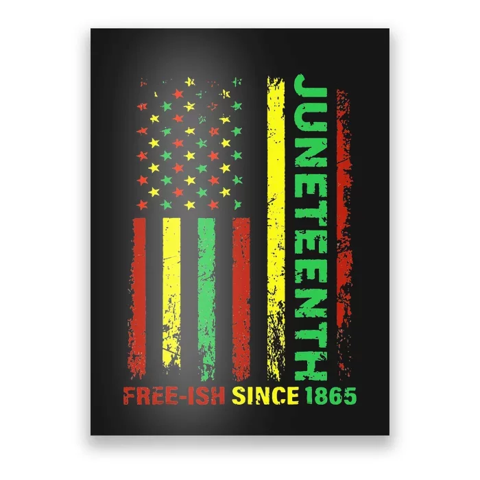 Free Ish Since 1865 With Pan African Flag For Juneteenth Poster