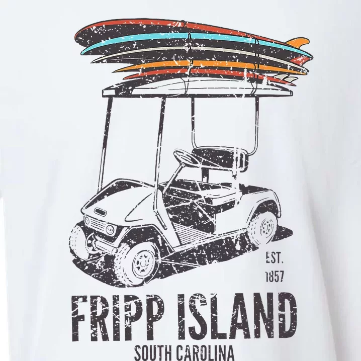 Fripp Island South Carolina Golf Cart Surfer Lowcountry Sueded Cloud Jersey T-Shirt