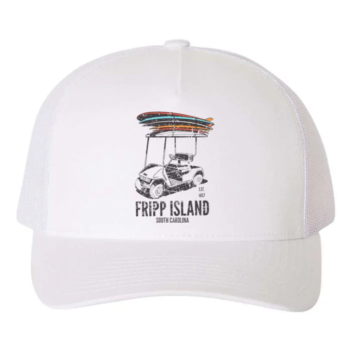 Fripp Island South Carolina Golf Cart Surfer Lowcountry Yupoong Adult 5-Panel Trucker Hat