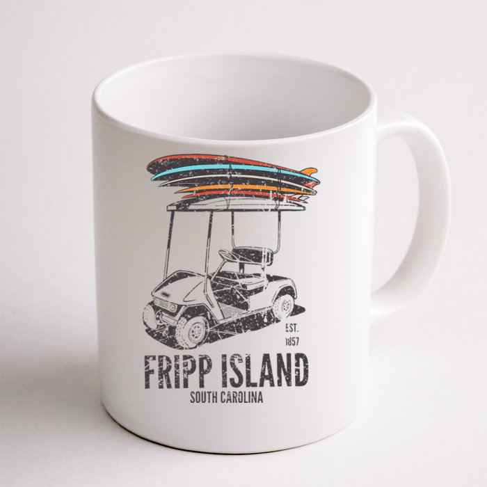 Fripp Island South Carolina Golf Cart Surfer Lowcountry Front & Back Coffee Mug