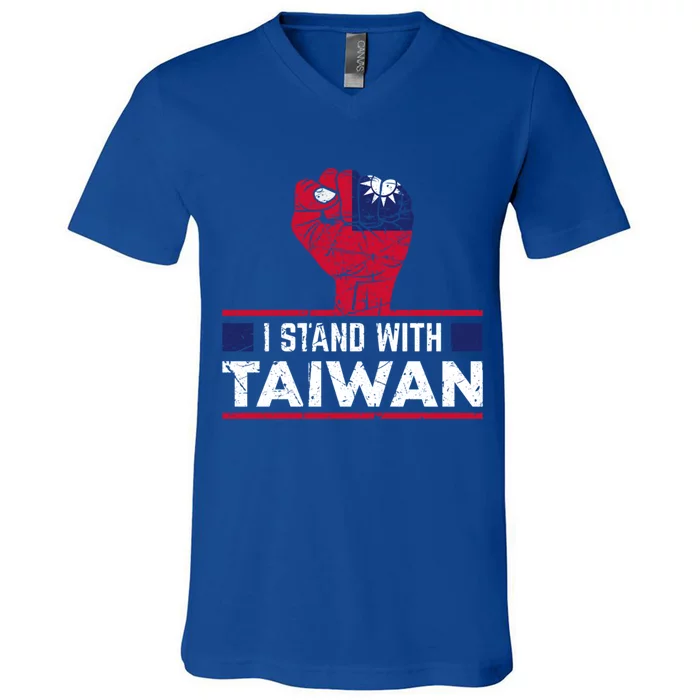 Fist I Stand With Taiwan Vintage Meaningful Gift V-Neck T-Shirt