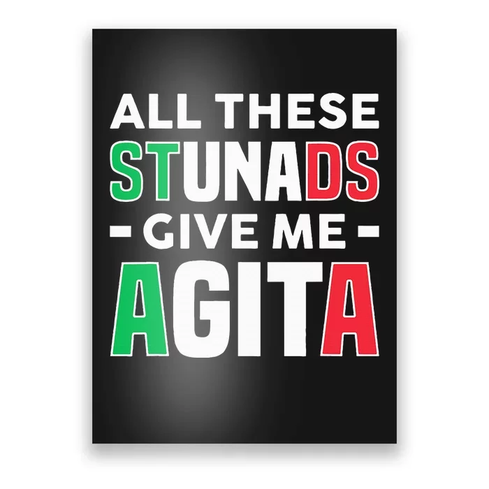 Funny Italian Saying All These Stunads Give Me Agita Poster