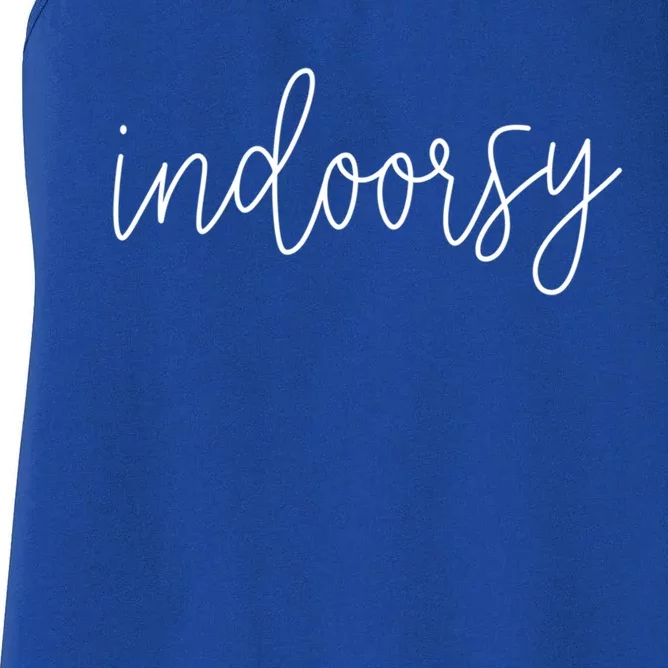 Funny Indoorsy Sarcastic Camping Book Lover Gift Women's Racerback Tank