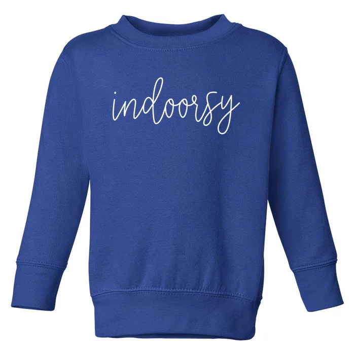 Funny Indoorsy Sarcastic Camping Book Lover Gift Toddler Sweatshirt