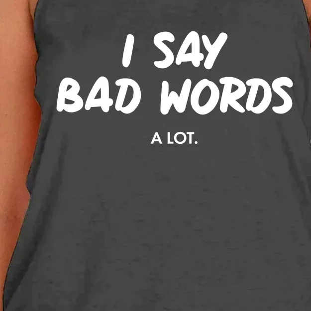 Funny I Say Bad Words A Lot Women's Knotted Racerback Tank