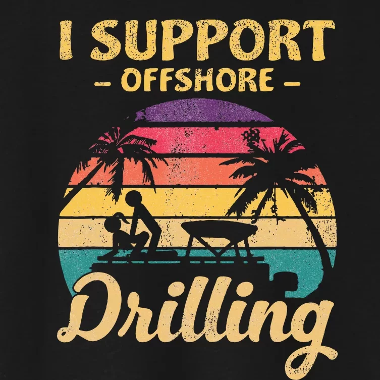 Funny I Support Offshore Drilling Women's Crop Top Tee