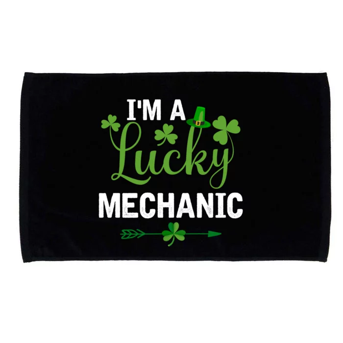 Funny Irish St Patricks Day Costume I'm A Lucky Mechanic Funny Gift Microfiber Hand Towel