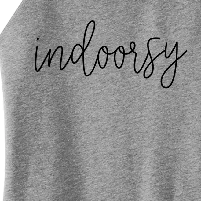 Funny Indoorsy Sarcastic Camping Book Lover Gift Women’s Perfect Tri Rocker Tank