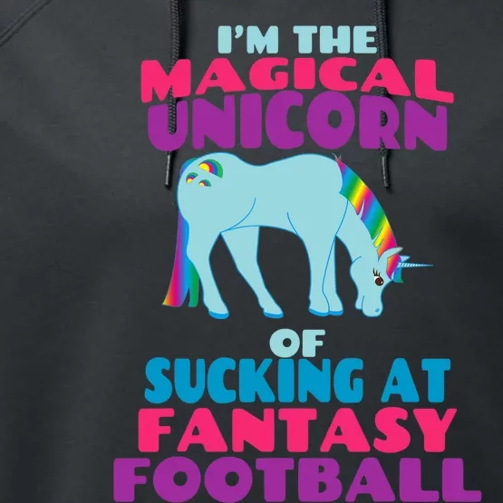 Funny I Suck at Fantasy Football Draft Party for Performance Fleece Hoodie